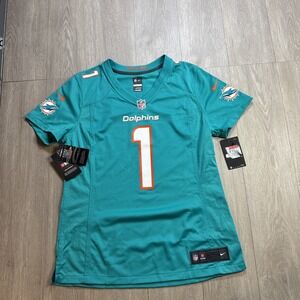 Tua Tagovailoa‎ Jersey Womens Large L Nike Green Miami Dolphins NFL Football New
